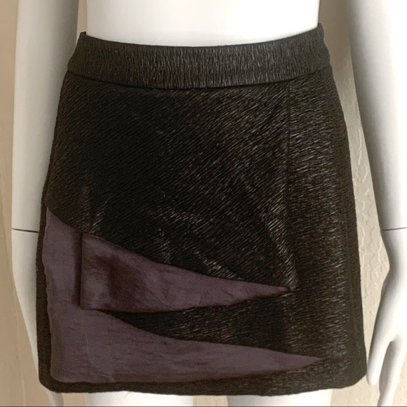 BCBGENERATION Black Shimmer Zip Mini Skirt Party Date Night - Picture 6 of 16